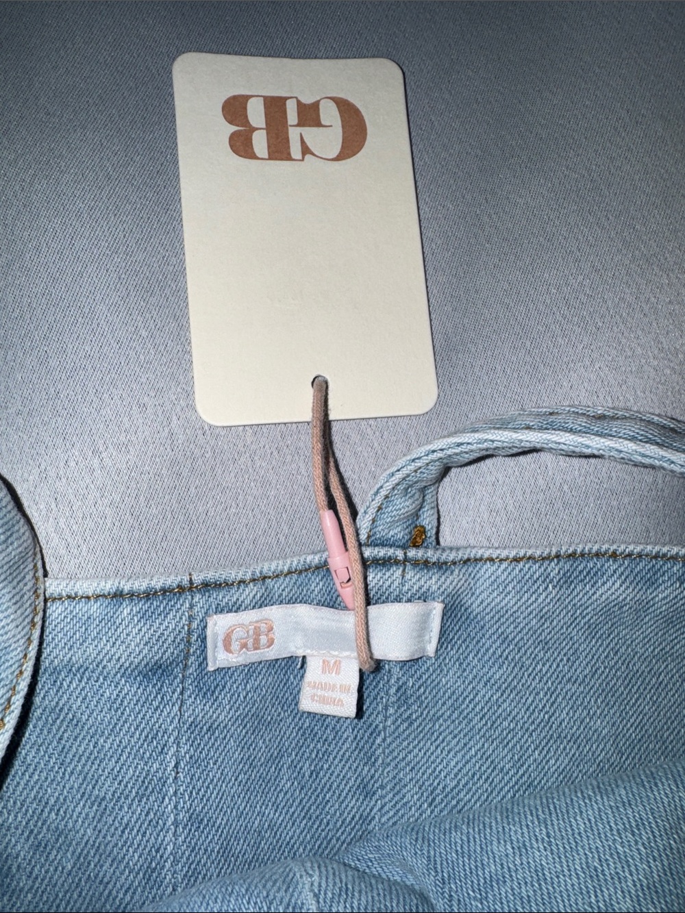 GB Juniors Denim Corset with Contrast Stitching, Light Blue Size M - Picture 2 of 4